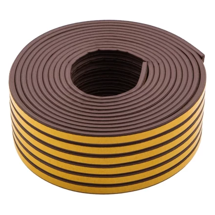 Уплотнитель резиновый, 24 м, профиль &quot;E&quot;, коричневый Сибртех 88906 купить в Уфе