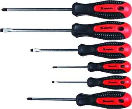 Набор профессиональных отверток Fusion CrV 3-компонентная рукоятка antislip 6 шт. Matrix 13351 купить в Уфе