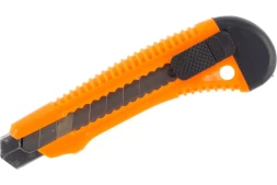 Нож с выдвижным лезвием 18 мм, пластиковый корпус, металлическая направляющая, Вихрь 73/10/10/2