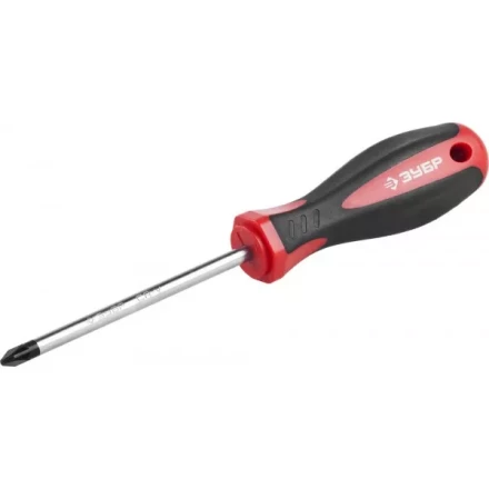 Отвертка ЗУБР &quot;МАСТЕР&quot;, Cr-v, эргономичная двухкомпонентная рукоятка, PZ2x100мм 25063-2-100_z02 купить в Уфе