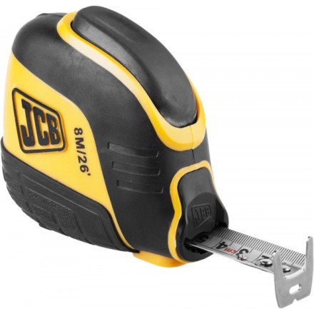 Рулетка JCB, автостоп, двусторонняя шкала, двухкомпонентный корпус, 8м JMS004 купить в Уфе
