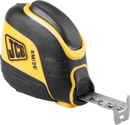 Рулетка JCB, автостоп, двусторонняя шкала, двухкомпонентный корпус, 8м JMS004 купить в Уфе
