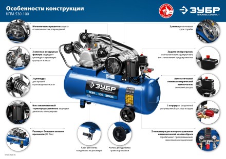 Компрессор электрический масляный КПМ-530-100 серия ПРОФЕССИОНАЛ купить в Уфе