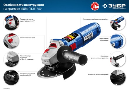 Машина углошлифовальная компактная УШМ-П115-750 серия ПРОФЕССИОНАЛ купить в Уфе