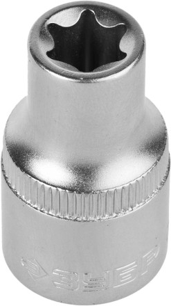 Головка торцовая ЗУБР &quot;МАСТЕР&quot; (1/2&quot;), Cr-V, E-TORX, хроматированное покрытие, E12 27719-12 купить в Уфе