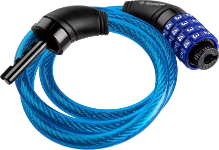 Замок ЗУБР &quot;ПРОФЕССИОНАЛ&quot;, тросовый, кодовый, с изменяемым кодом, длина троса - 950мм, d 10мм 37262-95_z01 купить в Уфе