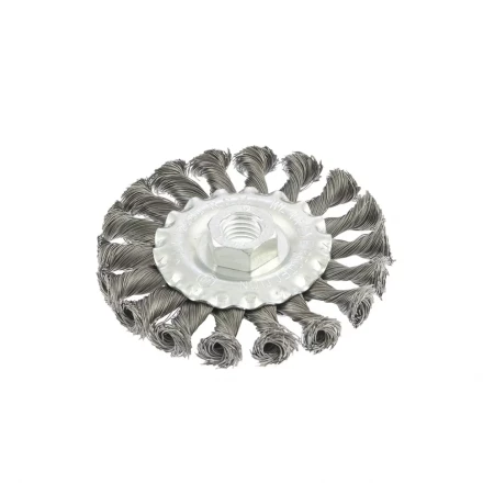 Щетка для УШМ 100 мм М14 плоская крученая проволока 0,8 мм MTX 74643 купить в Уфе