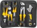 Набор JCB: Губцевый инструмент, хромированное покрытие, двухкомпонентные рукоятки, CrV cталь, 5 предм, чехол JPL017 купить в Уфе