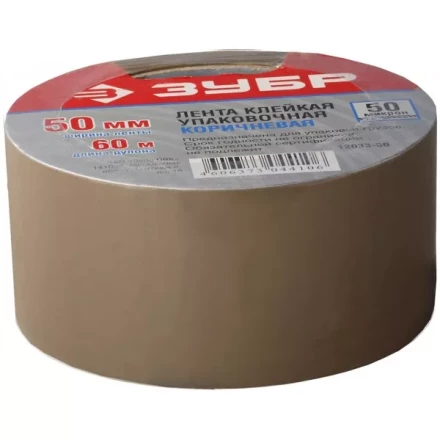 Лента ЗУБР &quot;МАСТЕР&quot; клеящая,   коричневая, усиленная прочность,  толщина 50 мк, 38мм х 60м 12033-38 купить в Уфе