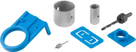 Набор ЗУБР &quot;ЭКСПЕРТ&quot; с пластиковыми шаблонами и кольцевыми пилами 25, 54мм,  для врезания замков, 7 пред 2954-54-H7 купить в Уфе