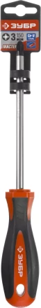 Отвертка ЗУБР &quot;МАСТЕР&quot;, Cr-v, эргономичная двухкомпонентная рукоятка, PZ3x150мм 25063-3-150_z02 купить в Уфе