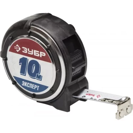 Рулетка ЗУБР &quot;ЭКСПЕРТ&quot; &quot;АНТЕЙ&quot;, металлический обрезиненный корпус, полотно с нейлоновым напылением, 10мх25мм 34053-10-25 купить в Уфе