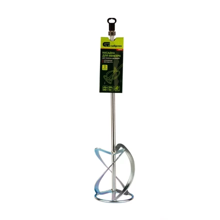 Насадка для миксера Сибртех, для тяжелых растворов, 140 х 590 мм, оцинкованная, хвостовик резьба М14, 848957 купить в Уфе