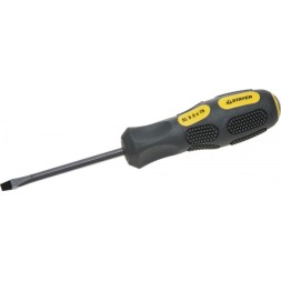 Отвертка STAYER &quot;PROFESSIONAL&quot; &quot;MAX-GRIP&quot; ударная, двухкомпонентная рукоятка, магнит наконечник, Cr-V, SL 5,5x75мм 25823-05-075 G