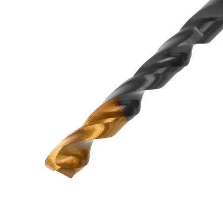 Сверло по металлу Denzel, 5 мм, HSS-Tin, Golden Tip, набор 10 шт., 717213 купить в Уфе