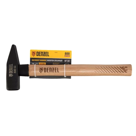 Молоток слесарный, Denzel 800 г, кованый квадратный боек, буковая рукоятка 10435 купить в Уфе
