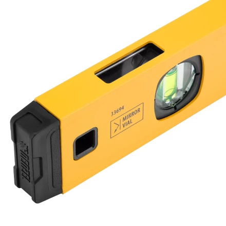 Уровень алюминиевый Denzel 33694, магнит, фрезерованный, 3 глазка (1 зеркал.), 0,5 мм/м, 1200 мм купить в Уфе