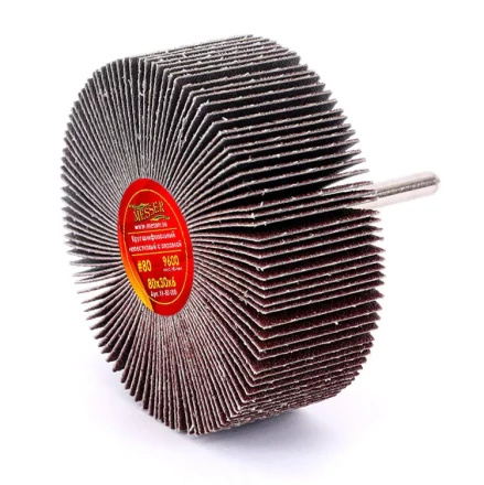 Круг MESSER шлифовальный лепестковый с оправкой (на шпильке) 80х30х6  #80 купить в Уфе