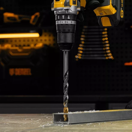 Сверло спиральное по металлу Denzel 12 x 205 мм, Р6М5, Golden Tip, удлиненное 718265 купить в Уфе