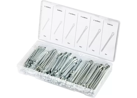 Набор шплинтов S головки х L: 3,2х50, 4х64, 4,8х76, 6,4х25, 6,4х76, 8х64 мм 144 предмета СИБРТЕХ 47603 купить в Уфе