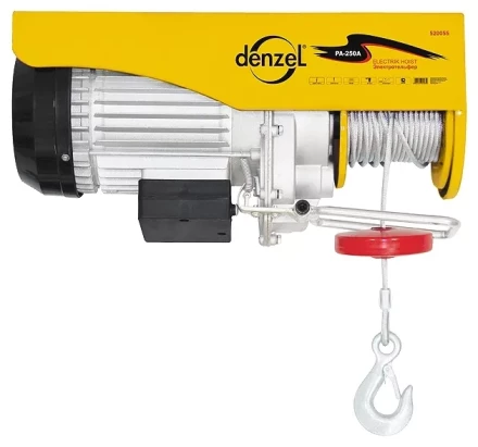Тельфер электрический TF-1000 1 т 1600 Вт высота 12 м 8 м/мин DENZEL 52016 купить в Уфе