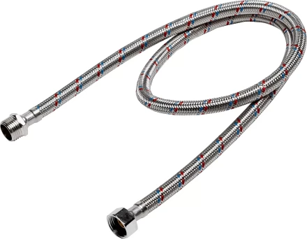Подводка гибкая ЗУБР для воды, оплетка из нержавеющей стали, г/ш 1/2&quot; - 1м 51005-G/S-100 купить в Уфе
