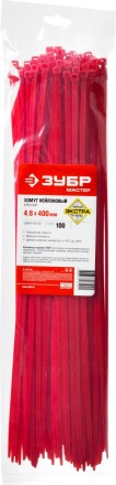 Хомуты нейлоновые ЗУБР &quot;МАСТЕР&quot; красные, 4,8 мм x 400 мм, 100 шт 309040-48-400 купить в Уфе