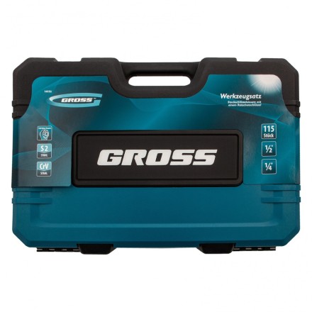 Набор инструментов 115 предметов, 120 зубьев, CrV, 1/4&quot;, 1/2&quot; Gross 14152 купить в Уфе