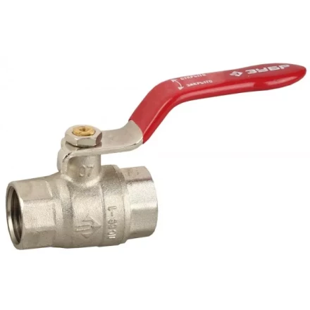 Кран ЗУБР шаровой 2&quot; полнопроходной &quot;мама-мама&quot;, ручка, никелированная латунь 51350-N-2 купить в Уфе