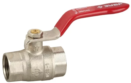 Кран ЗУБР шаровой 2&quot; полнопроходной &quot;мама-мама&quot;, ручка, никелированная латунь 51350-N-2 купить в Уфе