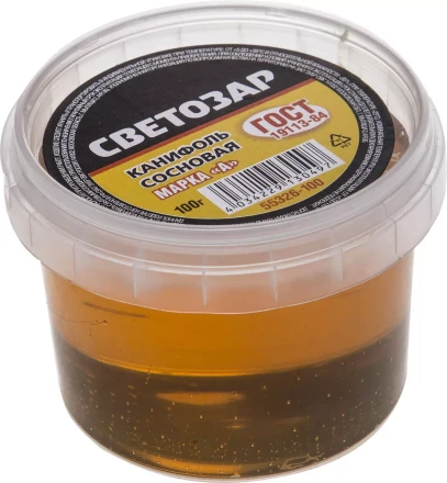 Канифоль СВЕТОЗАР для паяльных работ, пластиковая банка, 100г 55326-100 купить в Уфе