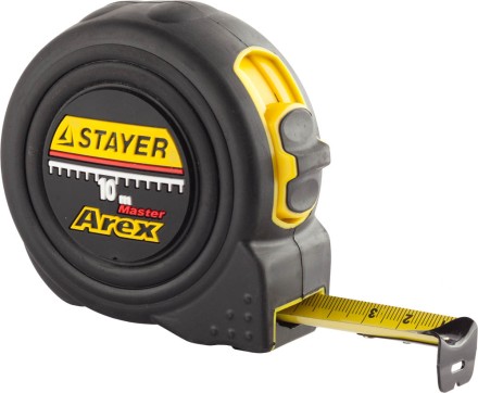 Рулетка STAYER &quot;PROFI&quot; &quot;AREX&quot;, двухкомпонентный противоударный корпус, упрочненное полотно, 10м/25мм 3410-10_z01 купить в Уфе