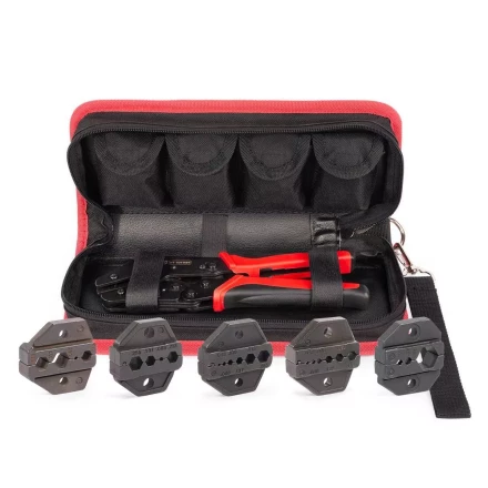 Пресс-клещи КВТ HT-330 с набором из 5 матриц для опрессовки разъемов SMA, N-типа, TNC, BNC, FME, UHF (набор) (89230) купить в Уфе