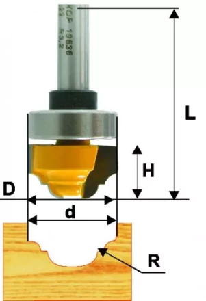 Фреза пазовая фасонная ф22х13мм R32мм хв 8мм 10636 купить в Уфе