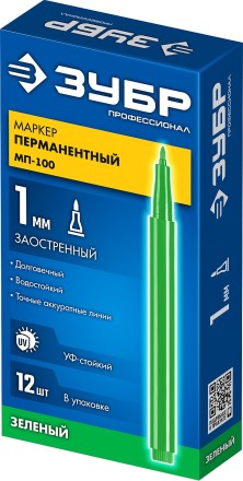 ЗУБР МП-100 зеленый, 1 мм перманентный маркер (06320-4) купить в Уфе