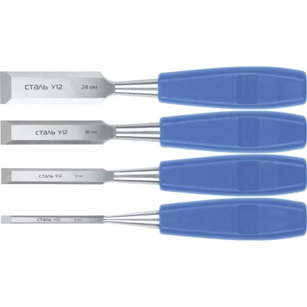Набор стамесок плоских 4 штуки 6-12-18-24 мм СИБРТЕХ 24422 купить в Уфе