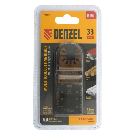 Насадка для МФИ режущая пазовая прямая, BiM, по металлу и дереву, 33 x 1.4 мм, мелкий зуб Denzel 782305 купить в Уфе