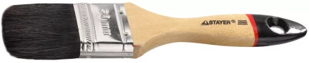 Кисть плоская STAYER "UNIVERSAL-EURO", чёрная натуральная щетина, деревянная ручка, 50мм 01022-050 купить в Уфе