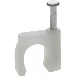 ЗУБР "МАСТЕР". Скоба-держатель для круглого кабеля, с оцинкованным гвоздем, 9 мм, 40 шт 45111-09