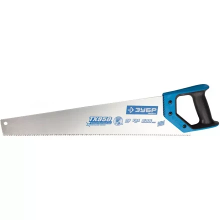 Ножовка по дереву (пила) ЗУБР ЛЕВША-9 450 мм, 9 TPI, мелкий 3D зуб, точный рез вдоль и поперек волокон всех видов материалов, 2K рукоятка 15233-45 купить в Уфе