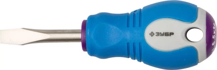 Отвертка ЗУБР, Cr-V сталь, трехкомпонентная рукоятка, цветовая индикация типа шлица, SL, 6,5x38мм 25251-6.5-038 купить в Уфе