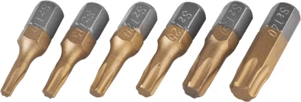 Набор JCB: Биты, хромомолибденовая сталь S2, титановое покрытие, 6 пред.: TX 10,15,20,25,30,40, 25мм JPL003 купить в Уфе