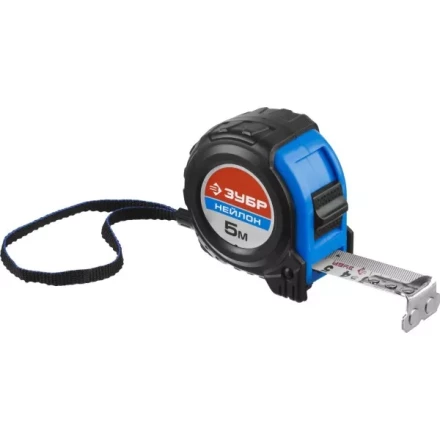 Рулетка ЗУБР "НЕЙЛОН", нейлоновое покрытие, упрочненное полотно, ударопрочный обрезиненный корпус, 5м/25мм 34056-05-25_z01 купить в Уфе