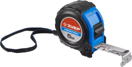 Рулетка ЗУБР "НЕЙЛОН", нейлоновое покрытие, упрочненное полотно, ударопрочный обрезиненный корпус, 5м/25мм 34056-05-25_z01 купить в Уфе