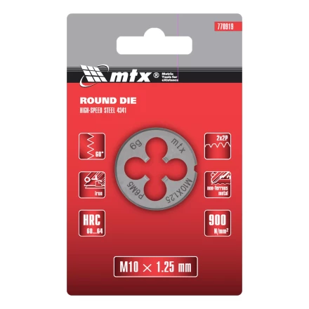 Плашка Matrix М10 х 1.25 мм, Р6М5, 770919 купить в Уфе