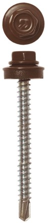 Саморезы ЗУБР &quot;ПРОФЕССИОНАЛ&quot; окраш., RAL 8017 шокол.-коричн., для крепл. кров. матер. к дерев. обреш., 4.8х50мм, 1200шт 4-300310-48-050-8017 купить в Уфе