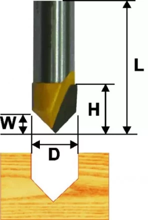 Фреза пазовая галтельная ф12,7 мм V-обр 90 град. хвостовик 8 мм Энкор 46090 купить в Уфе