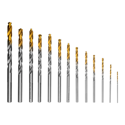 Набор сверл по металлу Denzel 723002, 1,5-6,5мм, Р6М5-TiN, Golden Tip, 13 шт купить в Уфе