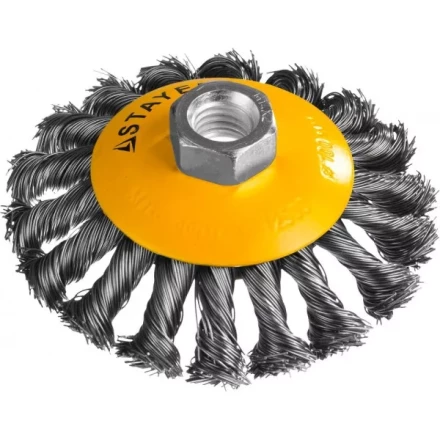 STAYER &quot;PROFESSIONAL&quot;. Щетка коническая для УШМ, жгутированная стальная проволока 0,5мм, 100ммхМ14 35135-100 купить в Уфе