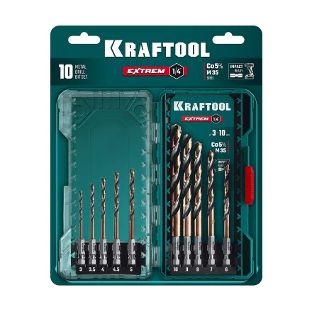 Набор сверл по металлу, хвостовик НЕХ-1/4, сталь М35-Со5% 29652-H10 купить в Уфе